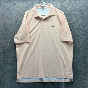 Peter Millar Polo Shirt Mens XL Orange Summer Comfort Golf Golfer Gingham Check
